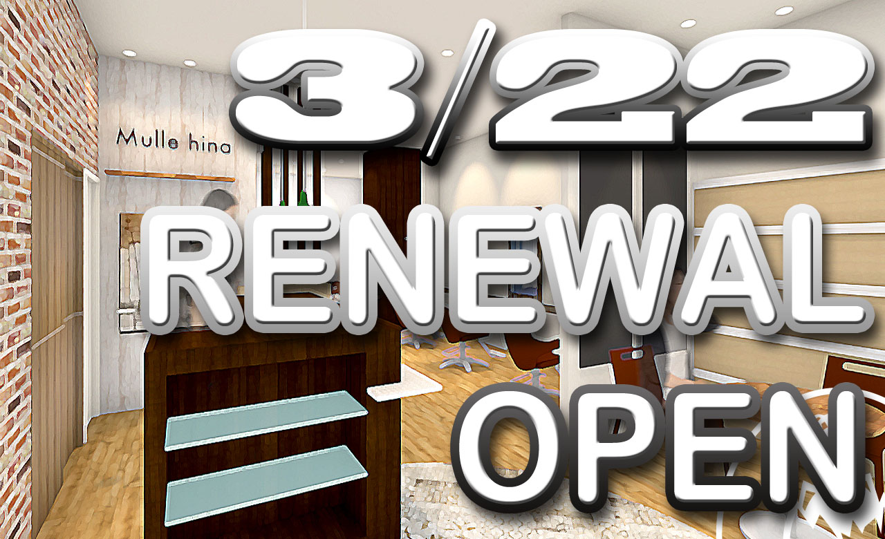 【2019年1月11日～3月21日まで】改装工事のお知らせ - 美容室 Mulle hina ミュール ヒナ